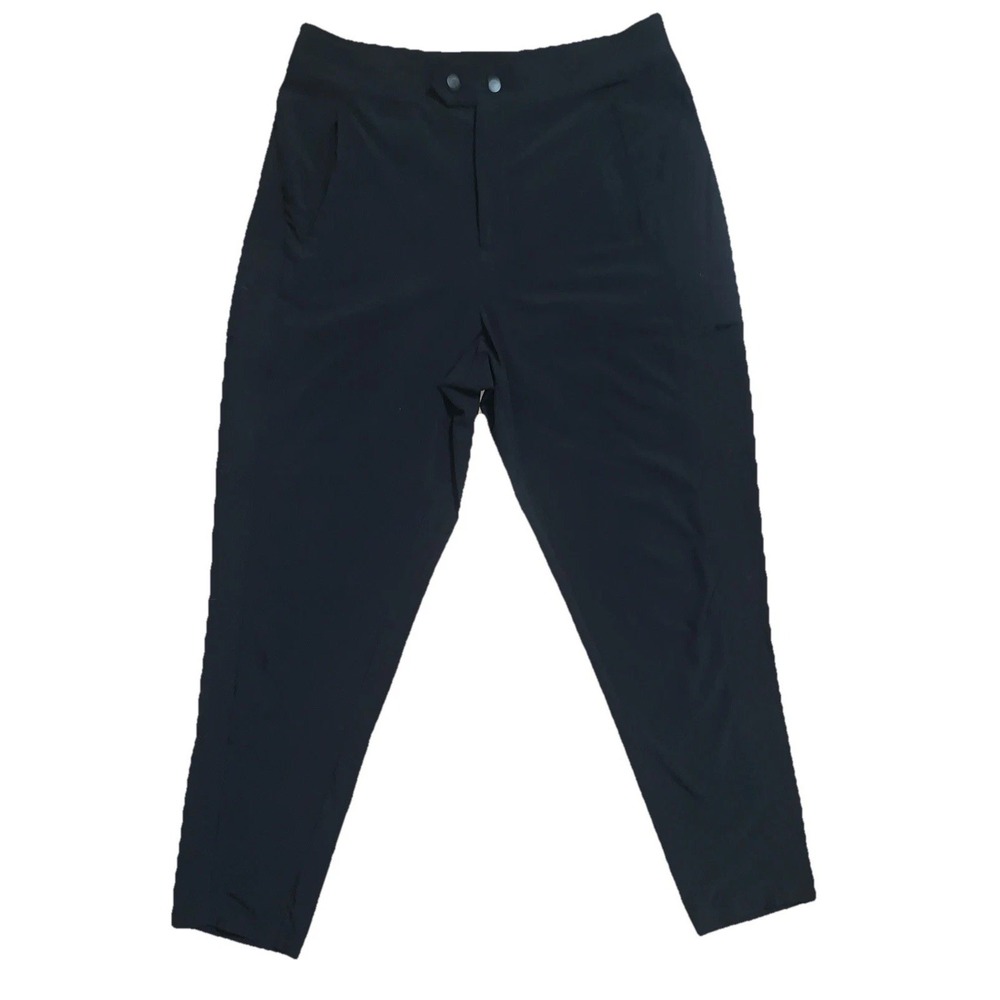 Athleta Uptown Ankle Cargo Jogger Pants Casual Tapered Black Preppy Women's 10